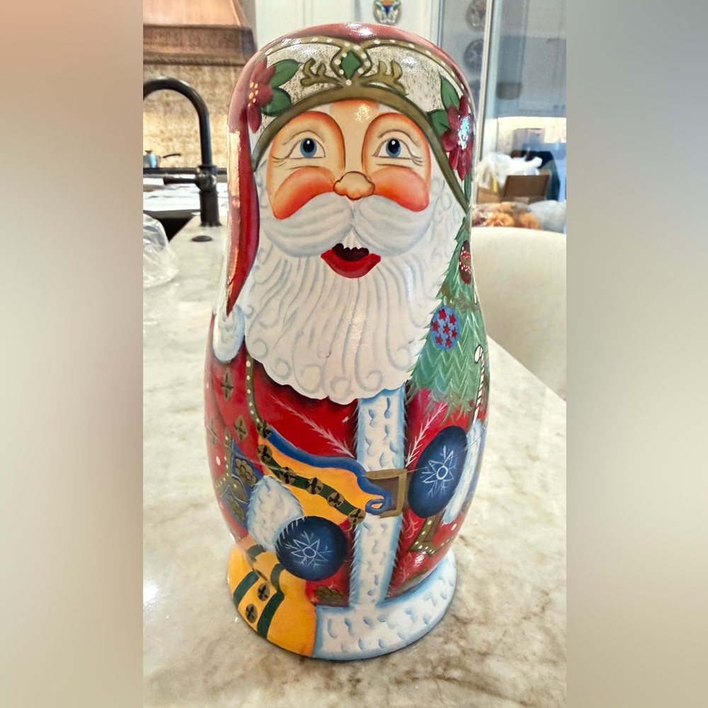 Festive Santa Claus Holiday Vase